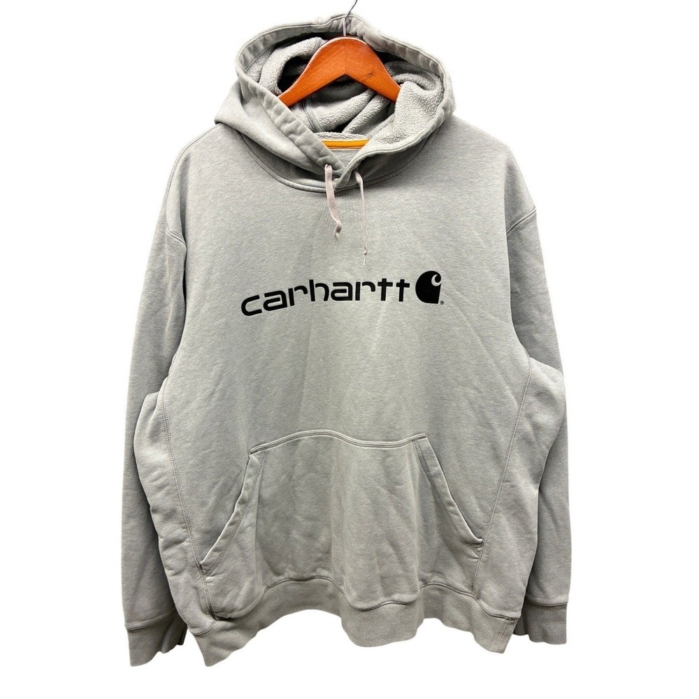 Carhartt Force Relaxed Fit Hoodie Mens 2XL Gray Chest Logo Pullover Workwear